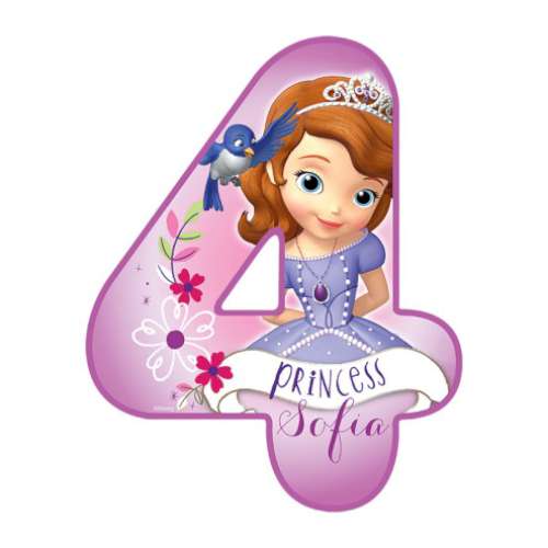 Sofia the First Number 4 Edible Icing Image - Click Image to Close